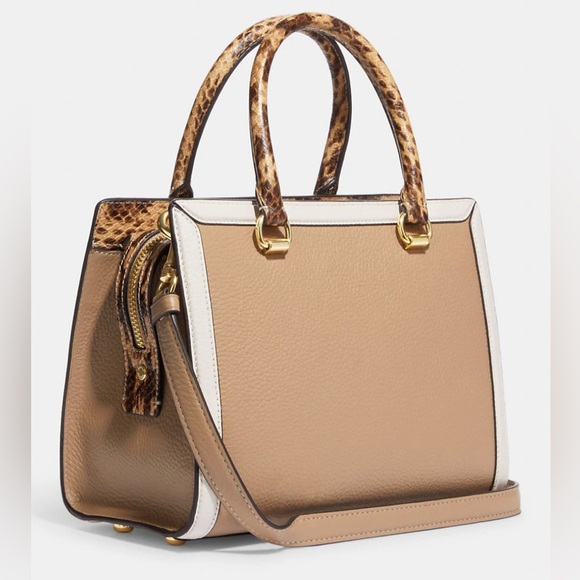 Women’s Handbag COACH Grace Carryall Colorblock Snake Embossed Leather AUTHENTIC - Picture 4 of 10